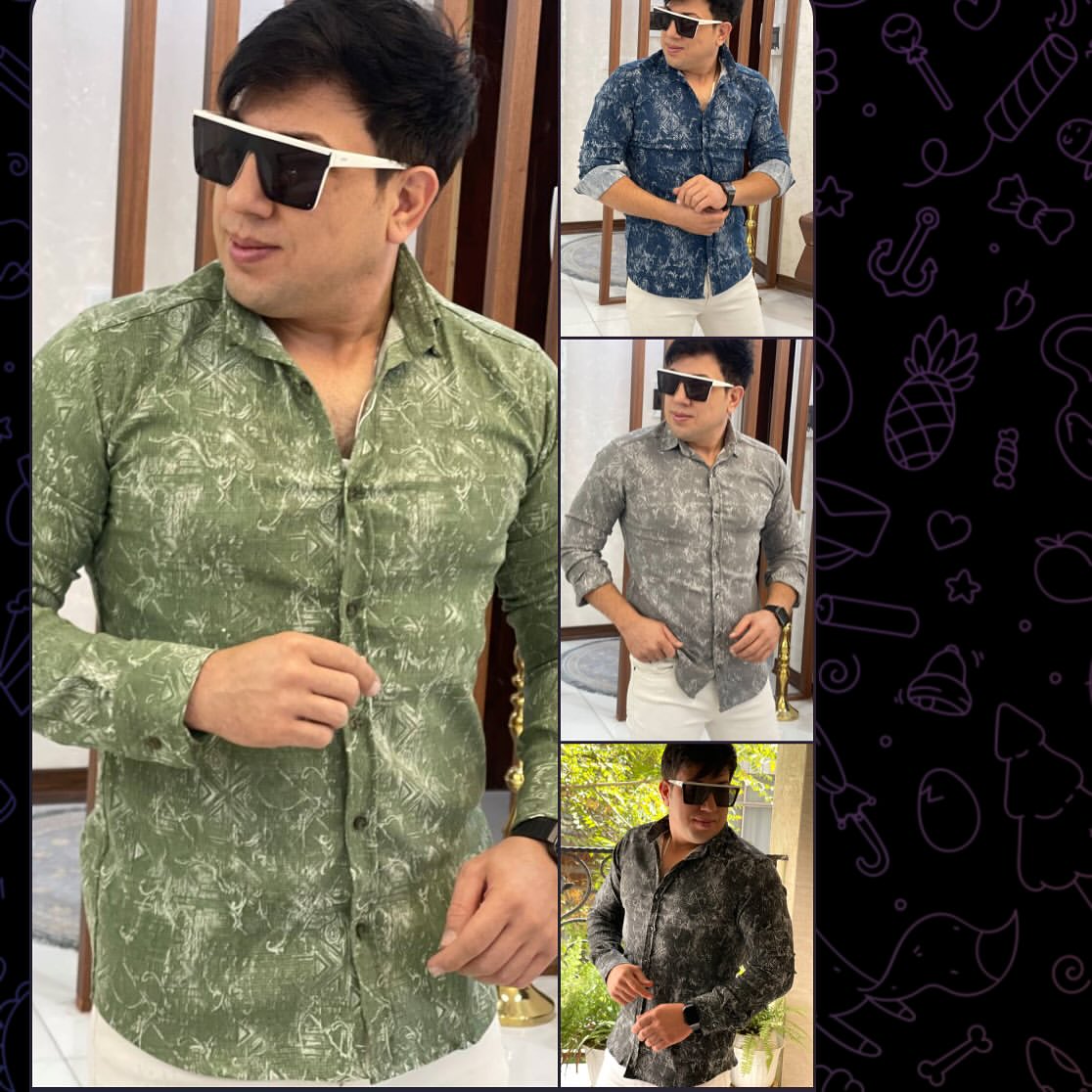 پیراهن پارچه چاپی ضمانتی فول کش مدل L M L XL XXL
