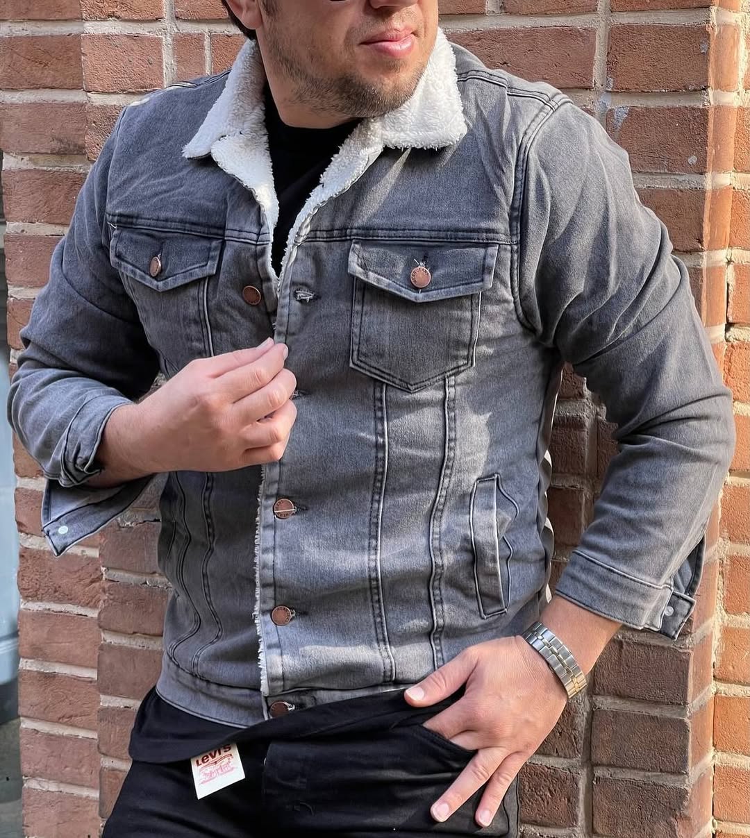 کت جین داخل تمام خز کپ عالی گ انتخابی سایز L